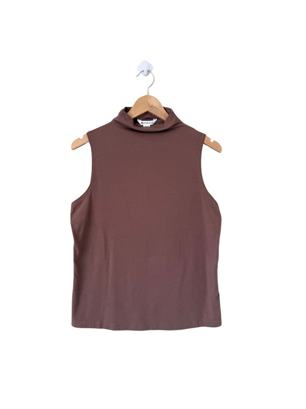 Athleta Outbound High Mock Neck Tank in Brown - Size Small